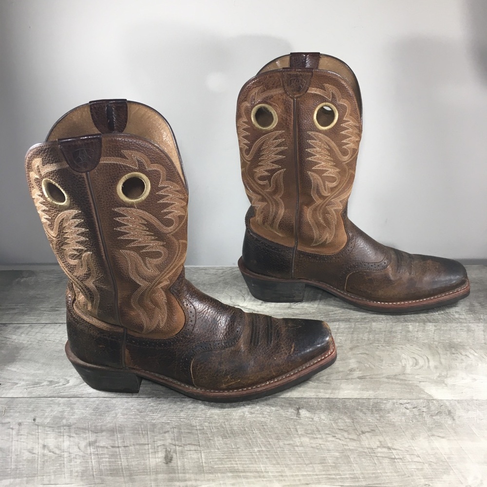 Ariat 10002227 Heritage Roughstock Western Leather Buckaroo Cowboy Mens Boots 14 - Picture 3 of 12